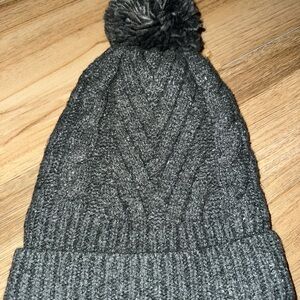 Universal Thread Charcoal Knit Beanie with Pom-Pom